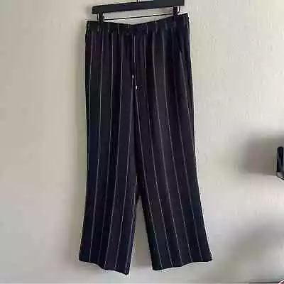 Buy Anine Bing Isabella Drawstring Pants Pinstripe Trousers Pull On Womens Large • 93.78£