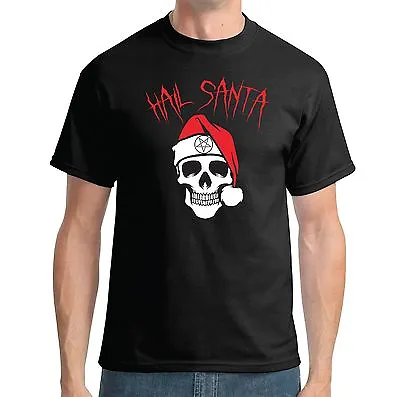 Buy Hail Santa T-shirt - Christmas Skull Funny Joke Satan Rock Biker Xmas Secret • 13.15£