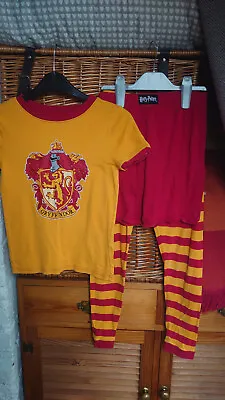 Buy Boys HARRY POTTER Gryffindor Pyjamas X3 Piece 10 YEARS Red Yellow VGC • 10£