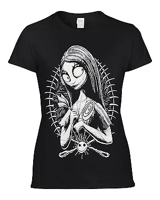Buy Nightmare Jack Sally Undead Girl Skull Doll Gift Ladies Girls Rock Goth Top Tee • 10.99£