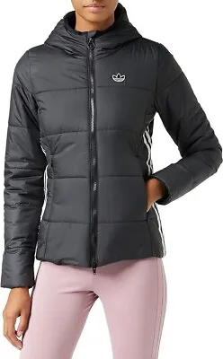 Buy Adidas Puffer Jacket GD2507 Lightly Padded, Hooded Slim Fit Sports. Black, UK 8 • 39.99£