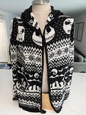 Buy Nightmare Before Christmas Disney Jack Skellington Womens Cardigan Sweater MED • 24.12£