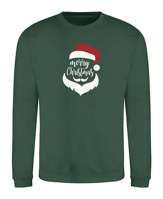Buy Christmas Jumper Merry Christmas Santa Face Xmas Sweater Jumper Adult Teens Kids • 12.99£