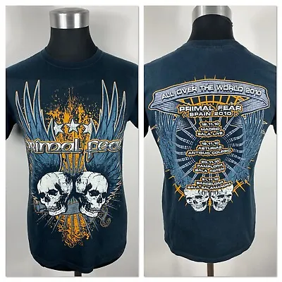 Buy 2010 Primal Fear - All Over The World Spain Band Tee, Double Sided T Shirt, M • 10£