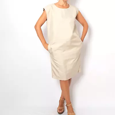 Buy PENNYBLACK MAX MARA Minimalist Sleeveless Straight Dress Size USA 10; GB 14 • 74.65£