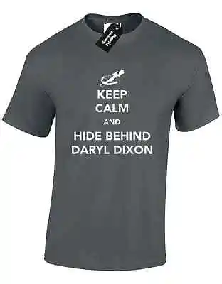 Buy Keep Calm Hide Behind Daryl Dixon Mens T Shirt Walking Dead Zombie Design New • 7.99£