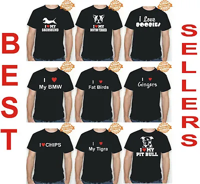 Buy I LOVE (Choose) T-Shirt / Adult Unisex / Birthday / Xmas / Select Print / S-XXL • 11.99£