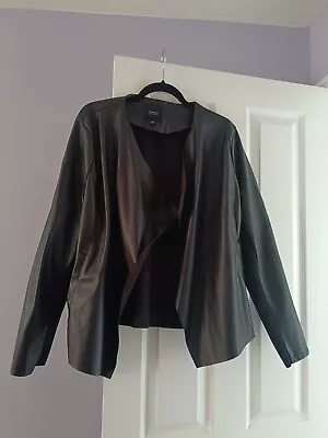 Buy Leather Look Jacket Waterfall Front Size 26 • 9.99£