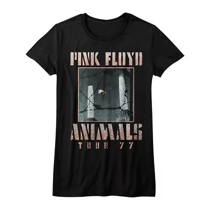 Buy Ladies Pink Floyd Animals Tour 1977 Black Music Band Shirt • 23.15£