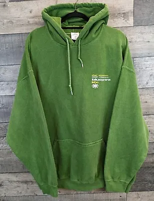 Buy Urban Outfitters Hoodie Hoody Large Green Graphic Back Print Blueprint Bold BN* • 29.99£