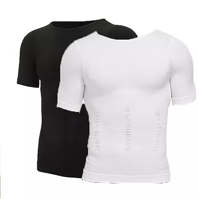 Buy T-Shirt Men's Slimming Body Shaper Vest Slim Chest Belly Waist Boobs Compression • 6.89£
