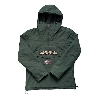Buy Green Napapijri Jacket Pullover Fleece Lined 1/4 Zip - Mens XS • 35£