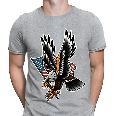 Buy American Flag Eagle 4th July Memorial Day Patriotic Mens T-Shirts Tee Top #D • 9.99£