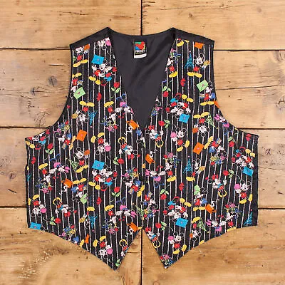 Buy Vintage Mickey Unlimited Vest Gilet XL 80s Disney Mickey Mouse  All Over Print • 29.99£