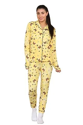 Buy Ex M&S Button Up Revere Lounge Wear Pyjamas Set Womens PJ Pants Cotton Nightwear • 14.99£