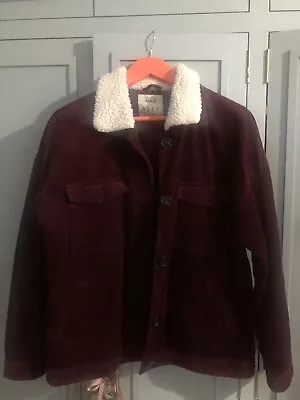 Buy Denim & Co Cord Fleece Lined Jacket, Size 14, Wine Colour • 6£