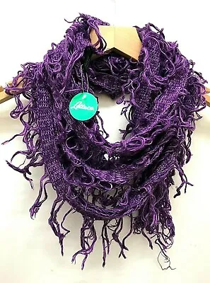 Buy Scarf Wrap Pashmina Boho Hippy Goth PURPLE Crochet Tassel LETTUCE OF LONDON Gift • 9.99£