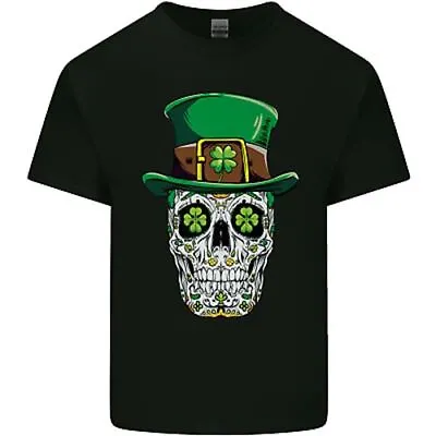 Buy St Patricks Day Of The Dead Sugar Skull Mens Cotton T-Shirt Tee Top • 10.99£