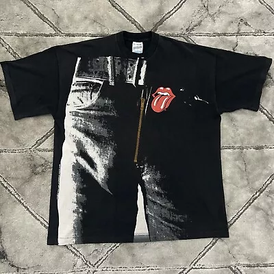 Buy VTG 1995 Rolling Stones ‘Sticky Fingers’ Band T Shirt - XXL All Over Print 90s • 119.95£