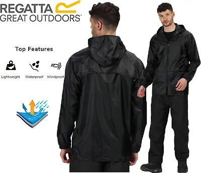 Buy Regatta Mens Womens Stormbreak Rain Coat Waterproof Jacket Packable Hooded • 12.95£