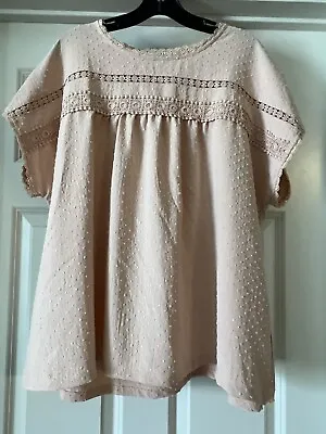 Buy INDIE & CO Bohemian Swiss Dot Size XXL Pom Embroidered Crochet Dolman Sleeve • 17.01£