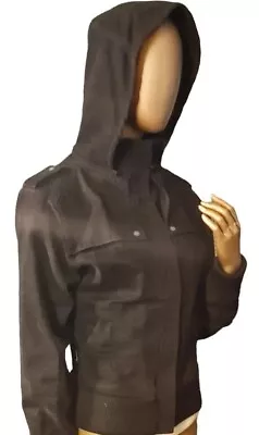 Buy FENCHURCH Ladies Black Fur Lined Zip Off Hood Short Jacket UK 10 • 15£