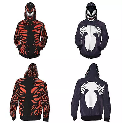 Buy Spider-Man Venom Carnage Hoodie Sweatshirt Coat  Men 3D Print Cosplay Jacket  • 36.23£