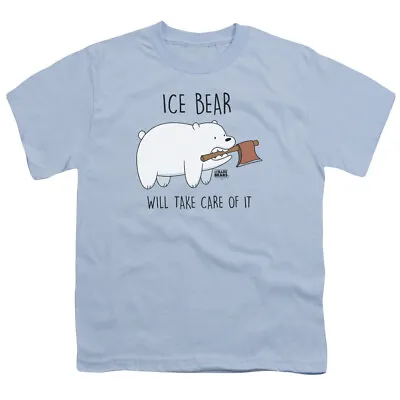 Buy We Bare Bears Take Care Of It Kids Youth T Shirt Licensed Cartoon Tee Light Blue • 13.81£