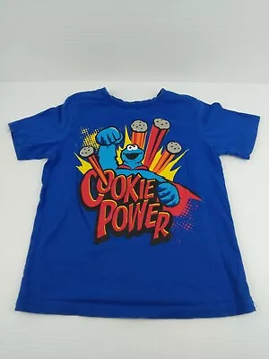 Buy Cookie Monster Sesame Street Original Cookie Power Blue T-Shirt With Red Cape • 5.53£