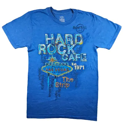 Buy Hard Rock Cafe Las Vegas T Shirt Size S Blue Mens Graphic Tee Classic • 17.09£