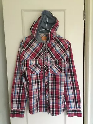 Buy Hoodie In Thin Cotton.  Small.  Chest 40 Inches.  Plaid Red, Blue, Black, White. • 8£