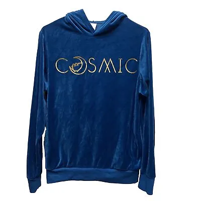 Buy Pusheen Womens Size XS Blue Velour Hoodie Cosmic Moon Comfy Oversized • 18.94£