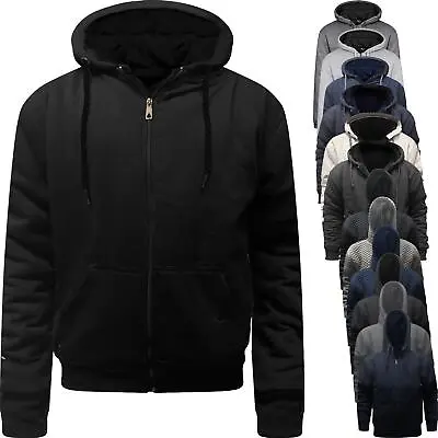 Buy Mens Womens Hooded Fur Fleece Sherpa Jacket Thermal Thick Warm Work Wear Hoodie • 23.99£