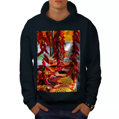 Buy Wellcoda Red Hot Spicy Pepper Mens Hoodie, Chili Casual Hooded Sweatshirt • 25.99£