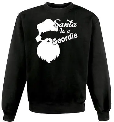 Buy Adults Santa Is A Geordie Newcastle Tyneside Black Festive Christmas Jumper • 21.95£