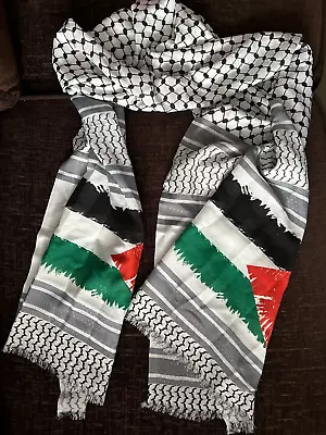 Buy Palestinian Scarf - Wide 175x75cm - Palestinian Flag Scarf - NEW. • 7.50£