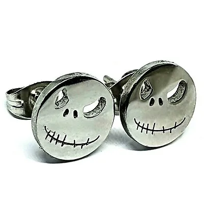 Buy Jack Skellington Stud Earrings Pumpkin Head Nightmare 10mm 316L Steel Jewellery • 4.95£