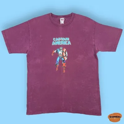 Buy Vintage Captain America T-shirt Marvel Size Large • 34.99£