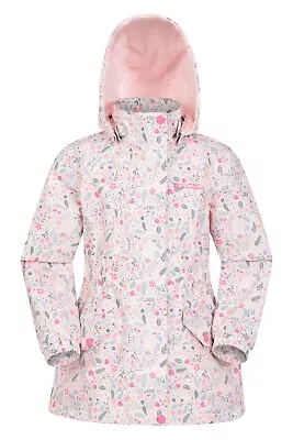 Buy Mountain Warehouse Girls Dale Printed Waterproof Jacket Children Fleece Coat • 19.99£