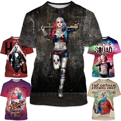 Buy Movie Harley Quinn 3D Print Mens Casual Short Sleeve Unisex T Shirt Tee Top • 10.79£
