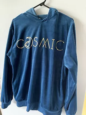 Buy Pusheen Women Size L Blue Velour Hoodie Cosmic Moon Comfy Oversized With Pockets • 15.12£