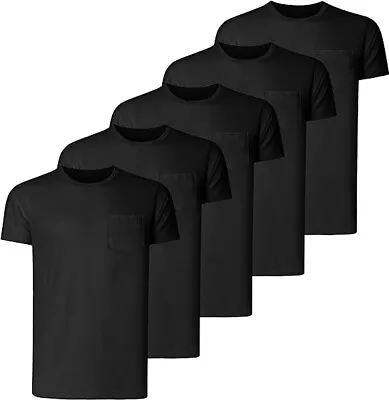 Buy Amazon Essentials 2 X Men’s T-shirts In Black With Front Pocket XXL • 9.98£