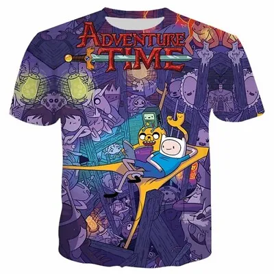 Buy New Anime Adventure Time Women Men T-Shirt 3D Print Short Sleeve Tee Tops • 9.59£