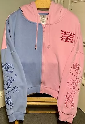Buy Disney Store Sleeping Beauty Aurora Women’s Cropped Hoodie Jacket XL Pink & Blue • 24.99£
