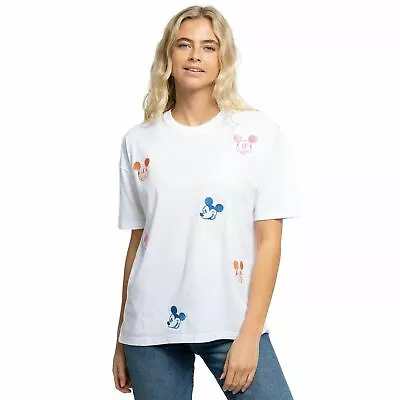 Buy Disney Ladies OVERSIZED T-SHIRT MICKEY MOUSE HEADS S-XL Official • 13.99£