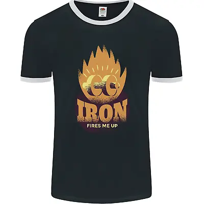 Buy Iron Fires Me Up Gym Bodybuilding Mens Ringer T-Shirt FotL • 9.99£