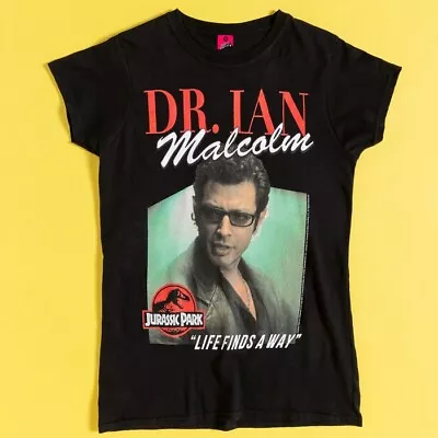 Buy Official Women's Jurassic Park Dr Ian Malcolm Black T-Shirt : XS • 19.99£