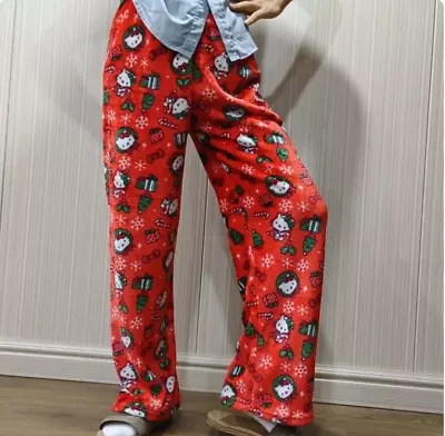 Buy Hello Kitty Pajamas Black Flannel Women Casual Home Pants Unisex Warm Trouser • 17.99£