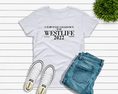 Buy Westlife - I Survived Lockdown - 2022 - T-shirt -UK Seller - Shane - Kian -logo  • 18.19£