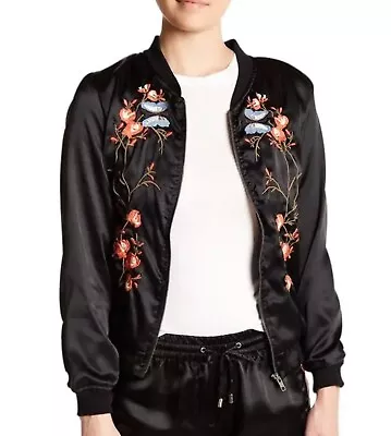Buy Walter Baker Women's Reid Jacket Slim Fit In Black Floral Embroidered Sz L NWT • 51.63£